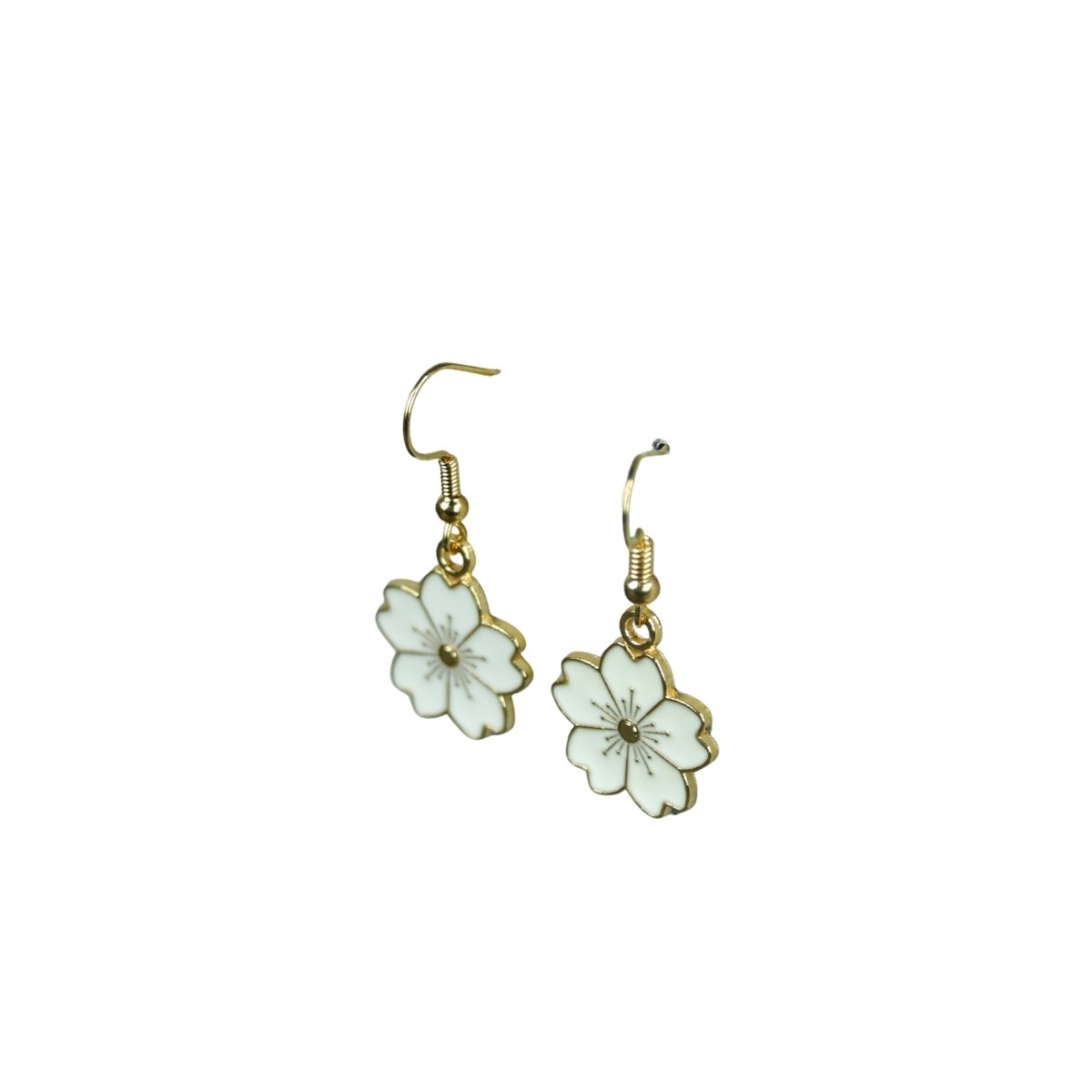 Sowpeace Floral White Gold Stainless Steel Earrings | Elegant One‑Size Lightweight Jewelry for Women & Daily Wear - Sowpeace - 