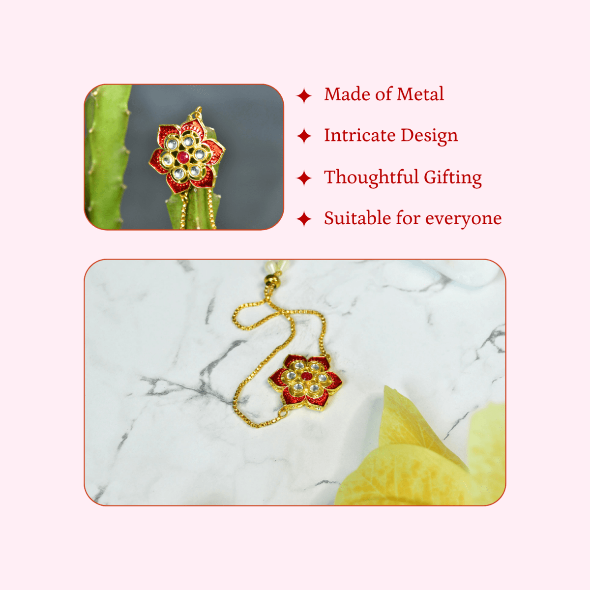 Sowpeace Forbidden Bloom Bracelet | Elegant Stainless Steel One‑Size Adjustable Floral Jewelry for Women & Men