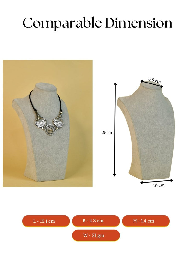 Sowpeace German Silver Choker: Mandala Flower & Peacock Design – view 7