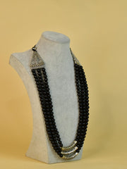 Sowpeace German Silver Necklace: Handcrafted Three-Strand Triangle Design - Additional View