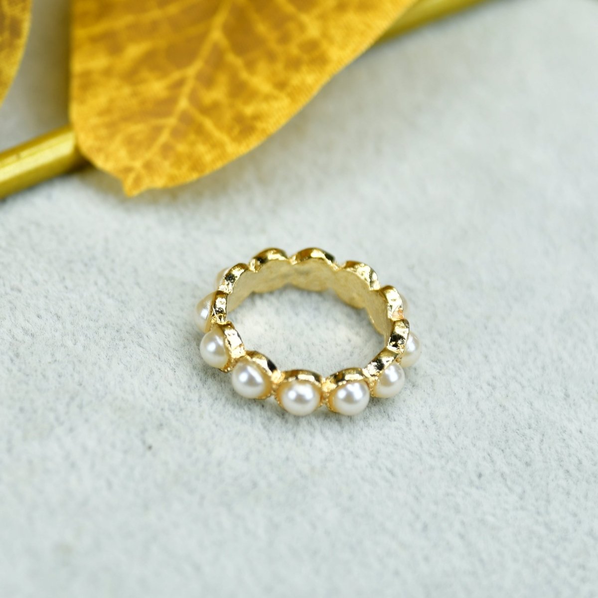 Sowpeace Gold Bead Ring Stainless Steel | Stylish One‑Size Adjustable Jewelry for Women & Men