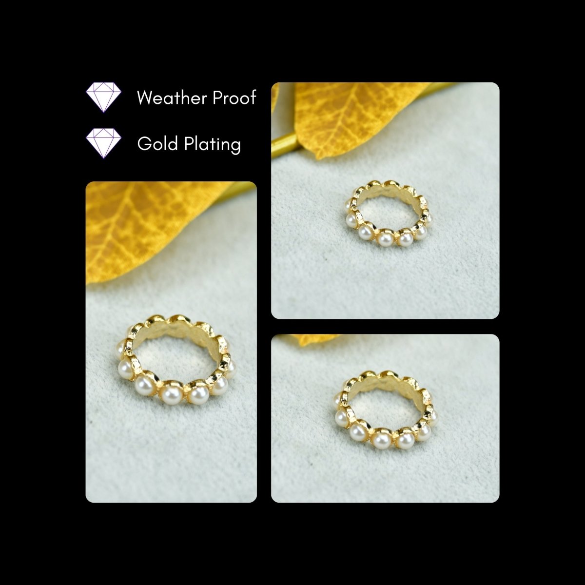 Sowpeace Gold Bead Ring Stainless Steel | Stylish One‑Size Adjustable Jewelry for Women & Men - Sowpeace - 