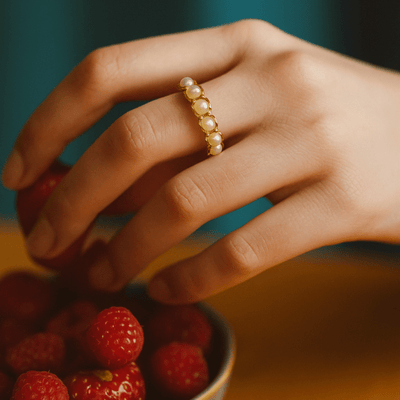 Sowpeace Gold Bead Ring Stainless Steel | Stylish One‑Size Adjustable Jewelry for Women & Men