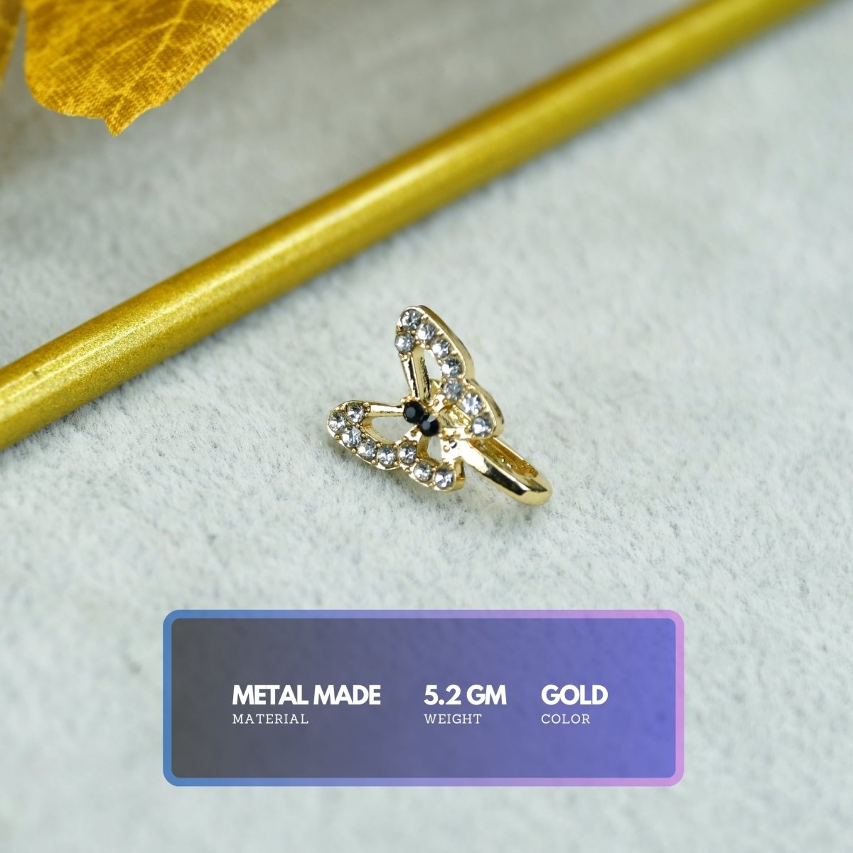Sowpeace Gold Butterfly Nosepin Stainless Steel | Elegant One‑Size Jewelry for Women - Sowpeace - 