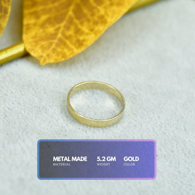 Sowpeace Gold Flat Round Ring Stainless Steel | Stylish One‑Size Adjustable Jewelry for Women & Men