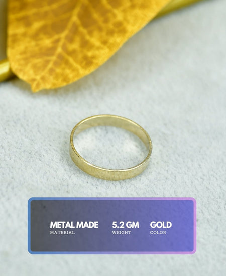 Sowpeace Gold Flat Round Ring Stainless Steel | Stylish One‑Size Adjustable Jewelry for Women & Men