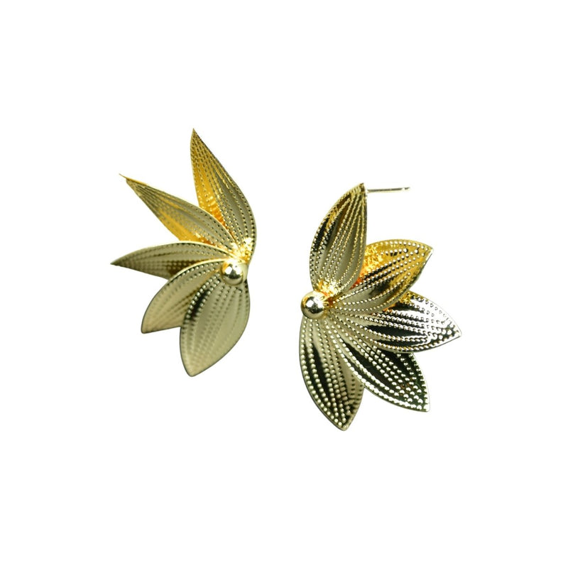Sowpeace Gold Half Moon Sharp Petals Stainless Steel Earrings | Elegant One‑Size Lightweight Jewelry for Women – view 4