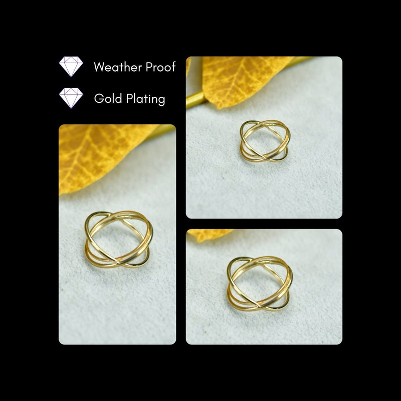Sowpeace Gold Orbit Line Ring Stainless Steel | Elegant One‑Size Adjustable Jewelry for Women & Men – view 3