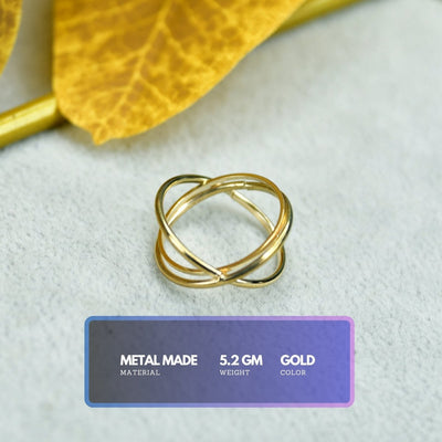 Sowpeace Gold Orbit Line Ring Stainless Steel | Elegant One‑Size Adjustable Jewelry for Women & Men