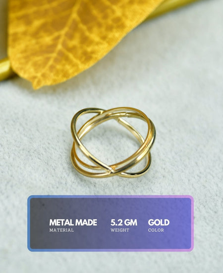 Sowpeace Gold Orbit Line Ring Stainless Steel | Elegant One‑Size Adjustable Jewelry for Women & Men