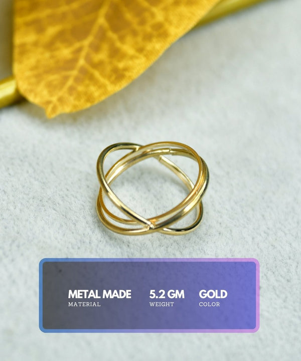 Sowpeace Gold Orbit Line Ring Stainless Steel | Elegant One‑Size Adjustable Jewelry for Women & Men — image 2