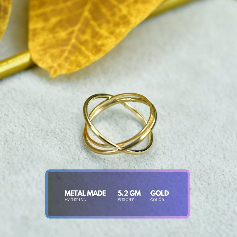 Sowpeace Gold Orbit Line Ring Stainless Steel | Elegant One‑Size Adjustable Jewelry for Women & Men – view 2