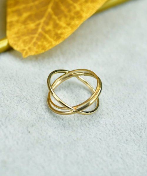 Sowpeace Gold Orbit Line Ring Stainless Steel | Elegant One‑Size Adjustable Jewelry for Women & Men