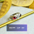 Sowpeace Gold Red Eyed Owl Ring Stainless Steel | Bold One‑Size Adjustable Statement Jewelry for Women & Men - Sowpeace - 