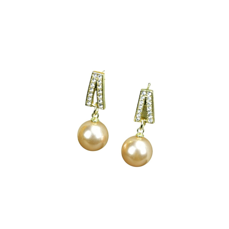 Sowpeace Gold Stainless Steel Hanging Pearl Earrings | Elegant One‑Size Lightweight Jewelry for Women & Daily Wear – view 5