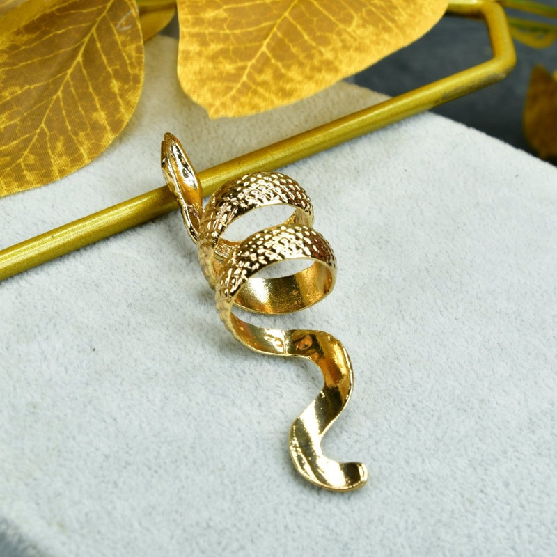 Sowpeace Gold Stainless Steel Snake Shaped Ring | Stylish One‑Size Adjustable Jewelry for Women & Men – view 1