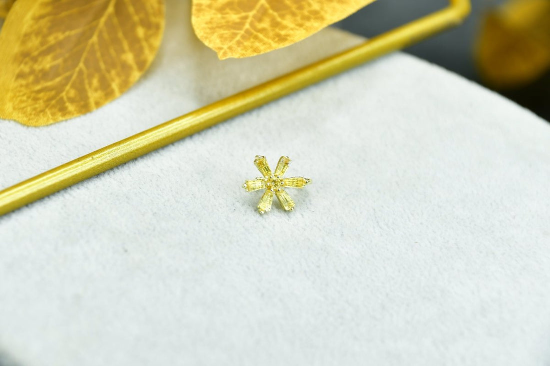 Sowpeace Gold Stainless Steel Star Flower Nosepin | Elegant One‑Size Lightweight Jewelry for Women - Sowpeace - 