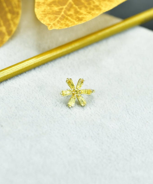 Sowpeace Gold Stainless Steel Star Flower Nosepin | Elegant One‑Size Lightweight Jewelry for Women