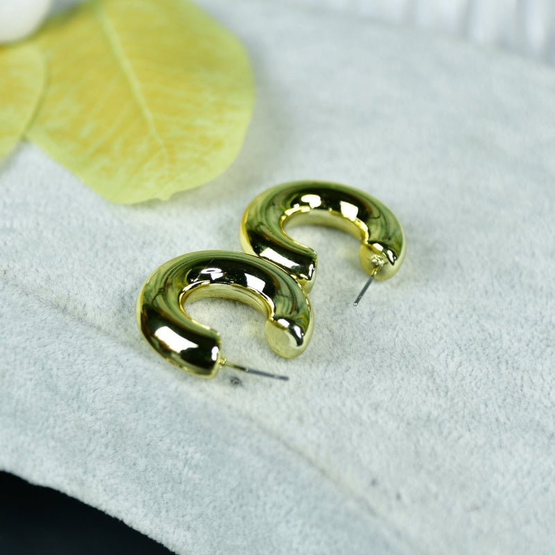 Sowpeace Golden 3/4 Round CCB Earrings | Stylish One‑Size Lightweight Jewelry for Women & Daily Wear – view 1