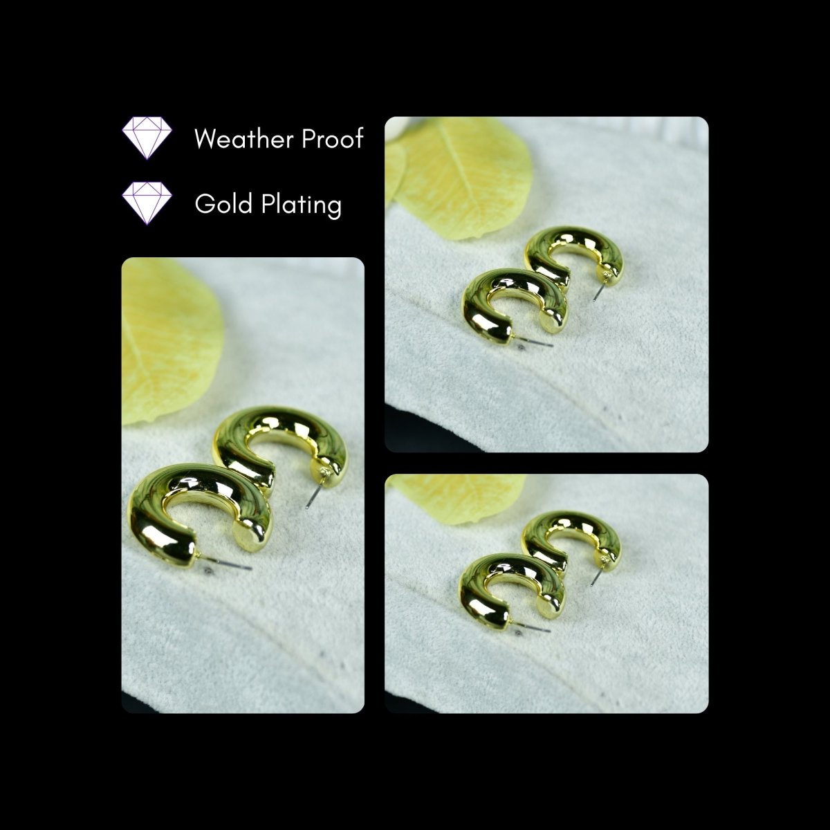 Sowpeace Golden 3/4 Round CCB Earrings | Stylish One‑Size Lightweight Jewelry for Women & Daily Wear - Sowpeace - 