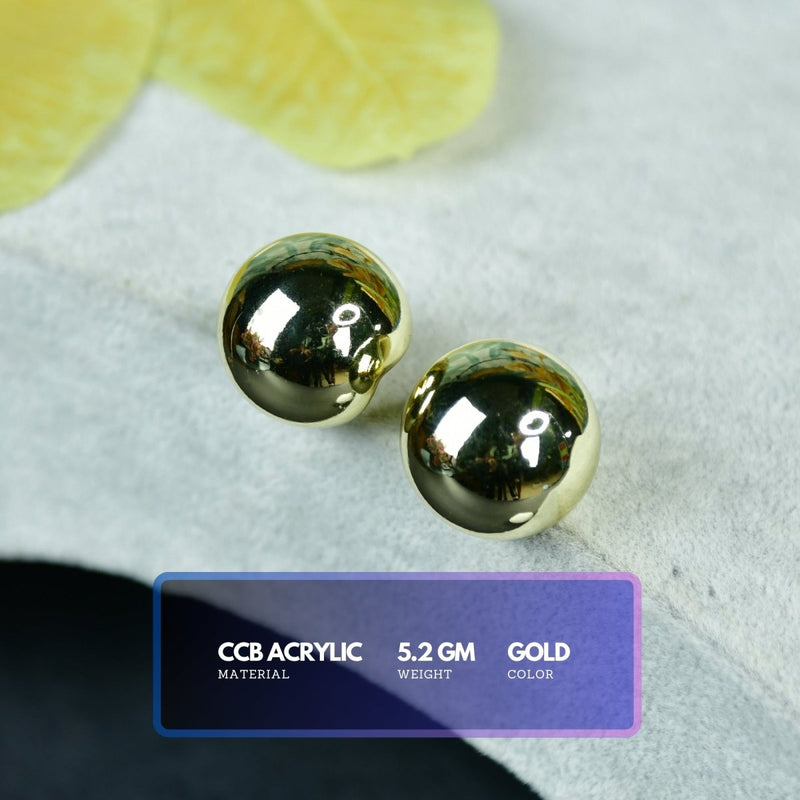 Sowpeace Golden Ball Shaped CCB Earrings | Stylish One‑Size Lightweight Jewelry for Women & Daily Wear – view 3