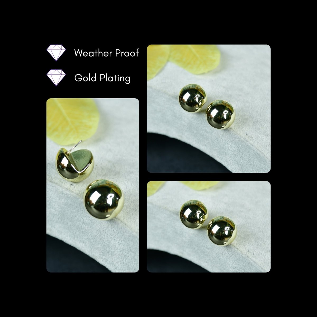 Sowpeace Golden Ball Shaped CCB Earrings | Stylish One‑Size Lightweight Jewelry for Women & Daily Wear - Sowpeace - 