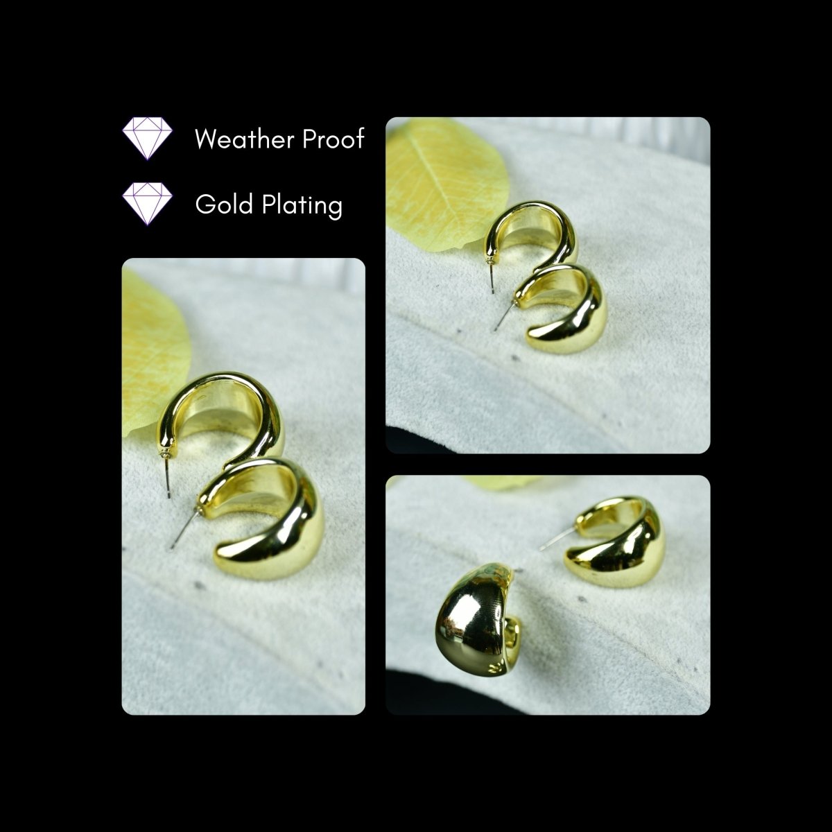 Sowpeace Golden Teardrop Crescent Flat Round CCB Earrings | Stylish One‑Size Lightweight Jewelry for Women & Daily Wear - Sowpeace - 