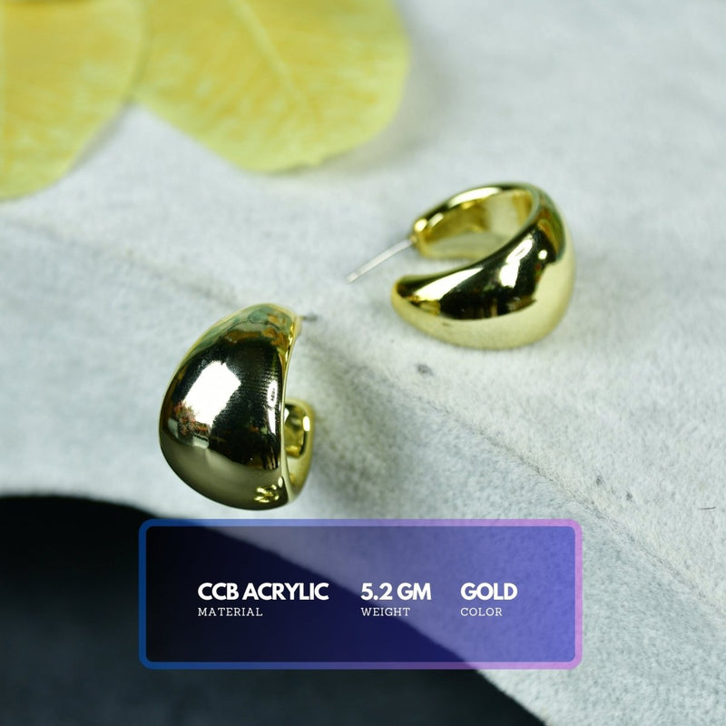 Sowpeace Golden Teardrop Crescent Flat Round CCB Earrings | Stylish One‑Size Lightweight Jewelry for Women & Daily Wear – view 3