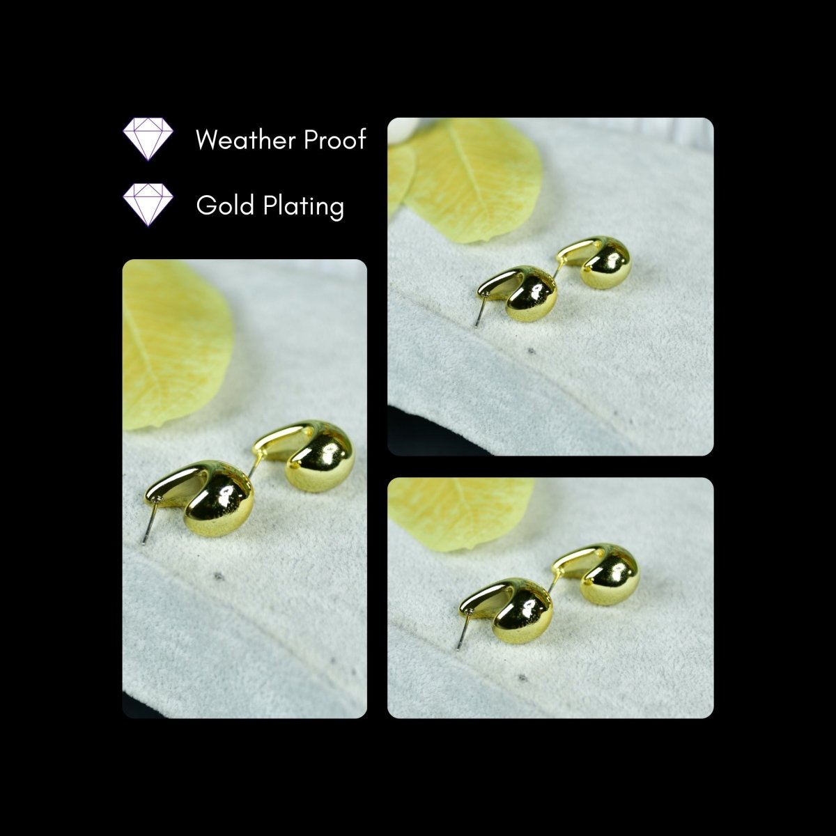 Sowpeace Golden Teardrop Crescent Round CCB Earrings | Elegant One‑Size Lightweight Jewelry for Women & Daily Wear - Sowpeace - 