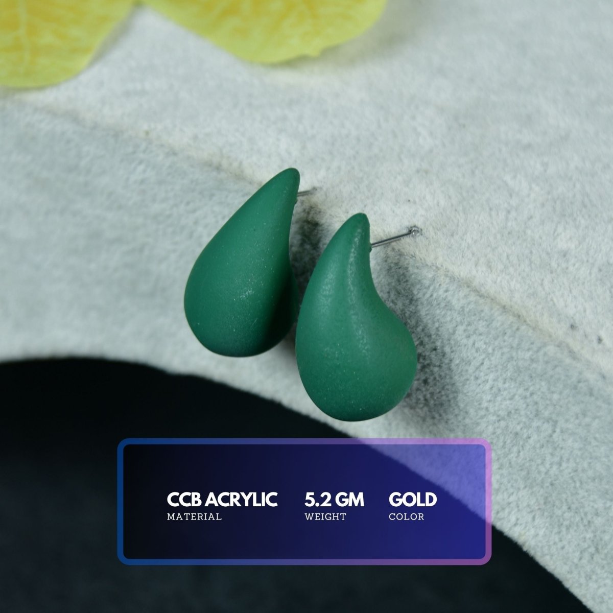 Sowpeace Green Teardrop CCB Earrings | Elegant One‑Size Lightweight Jewelry for Women & Daily Wear - Sowpeace - 