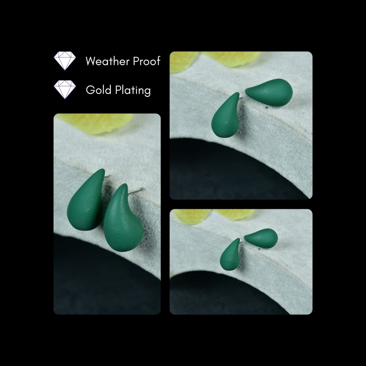 Sowpeace Green Teardrop CCB Earrings | Elegant One‑Size Lightweight Jewelry for Women & Daily Wear - Sowpeace - 