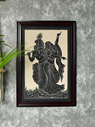 Sowpeace Hand-Carved Ceramic Radha Krishna Wall Décor