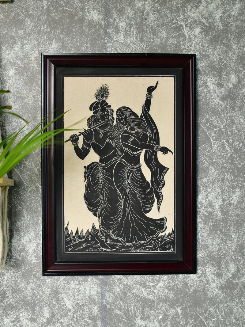 Sowpeace Hand-Carved Ceramic Radha Krishna Wall Décor – view 1