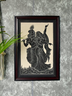 Sowpeace Hand-Carved Ceramic Radha Krishna Wall Décor