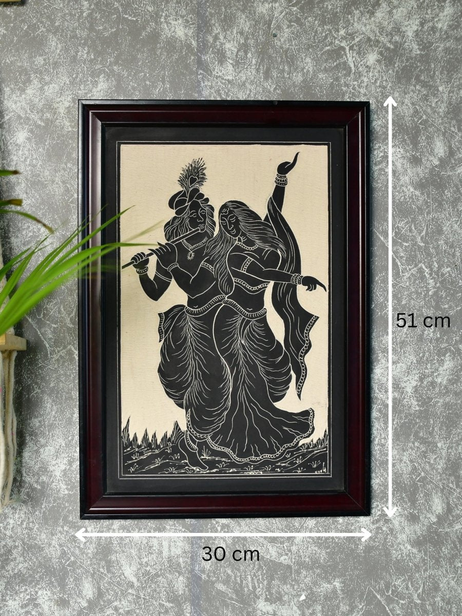 Sowpeace Hand-Carved Ceramic Radha Krishna Wall Décor