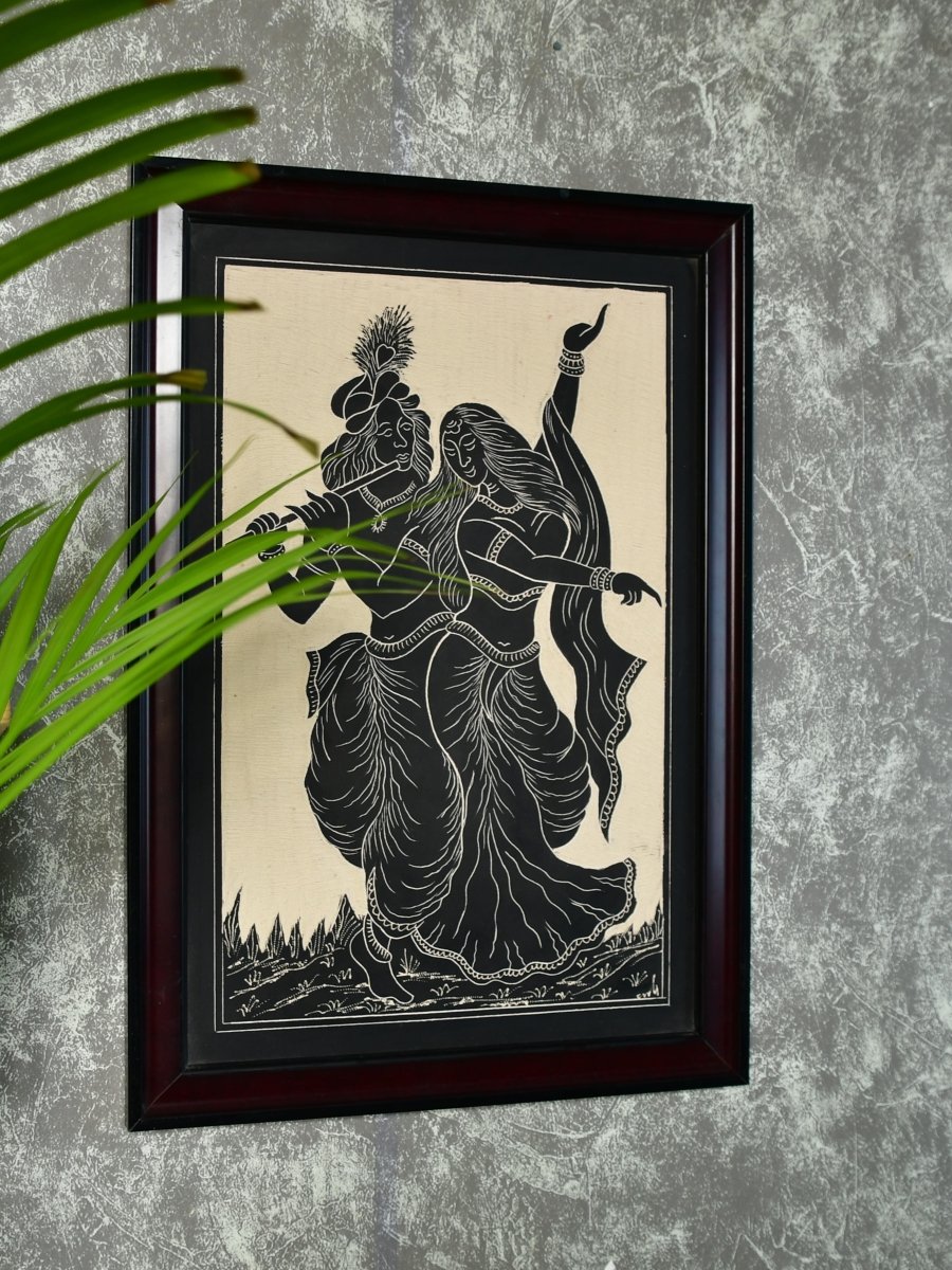 Sowpeace Hand-Carved Ceramic Radha Krishna Wall Décor