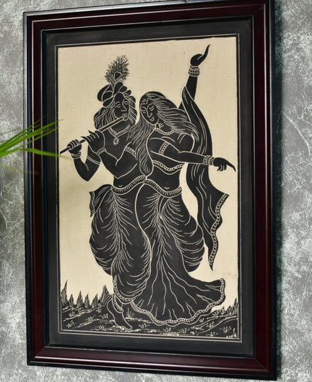 Sowpeace Hand-Carved Ceramic Radha Krishna Wall Décor