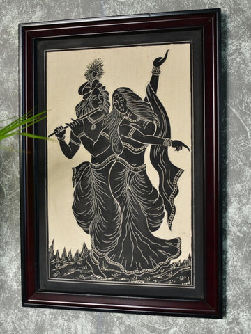 Sowpeace Hand-Carved Ceramic Radha Krishna Wall Décor - Additional View