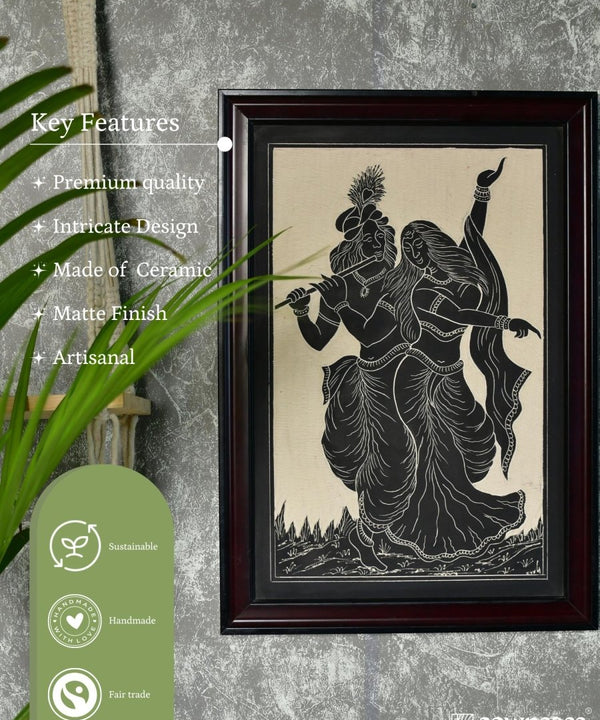 Sowpeace Hand-Carved Ceramic Radha Krishna Wall Décor — image 6