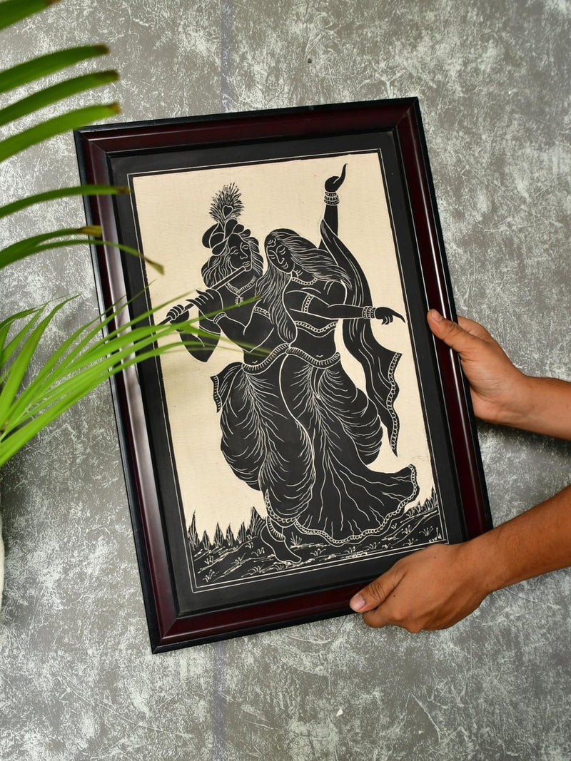 Sowpeace Hand-Carved Ceramic Radha Krishna Wall Décor – view 3