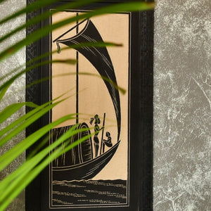 Sowpeace Hand carved ceramic sail boat wall art --Sowpeace-Sowpeace Hand carved ceramic sail boat wall art-Cerr-CSB-WDN-Sowpeace