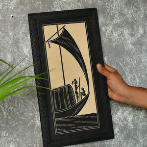 Sowpeace Hand carved ceramic sail boat wall art --Sowpeace-Sowpeace Hand carved ceramic sail boat wall art-Cerr-CSB-WDN-Sowpeace