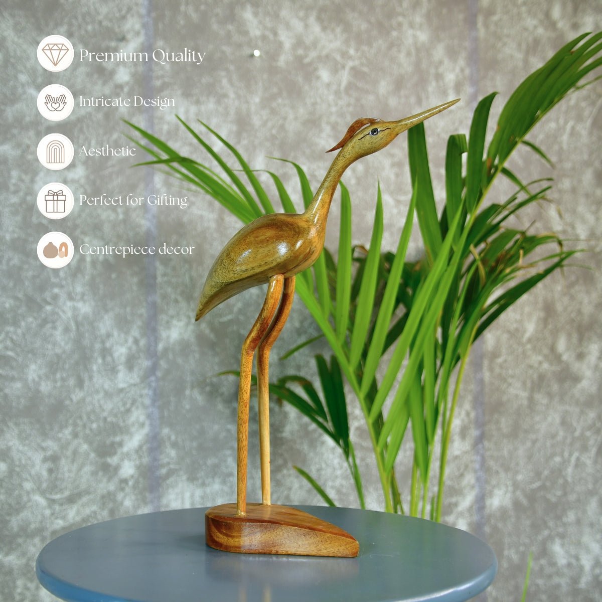 Sowpeace Hand-Carved Flamingo: Tropical Elegance on Your Tabletop