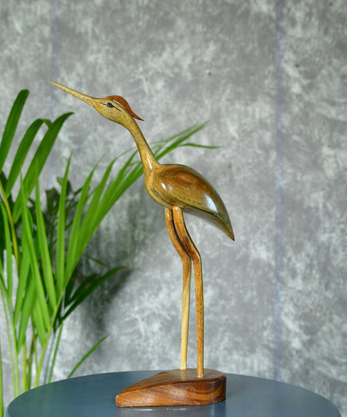 Sowpeace Hand-Carved Flamingo: Tropical Elegance on Your Tabletop