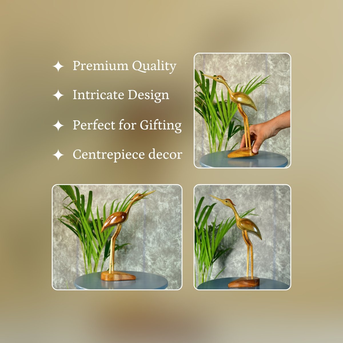Sowpeace Hand - Carved Flamingo: Tropical Elegance on Your Tabletop - Tabletop - Sowpeace - Animal - New Arrivals