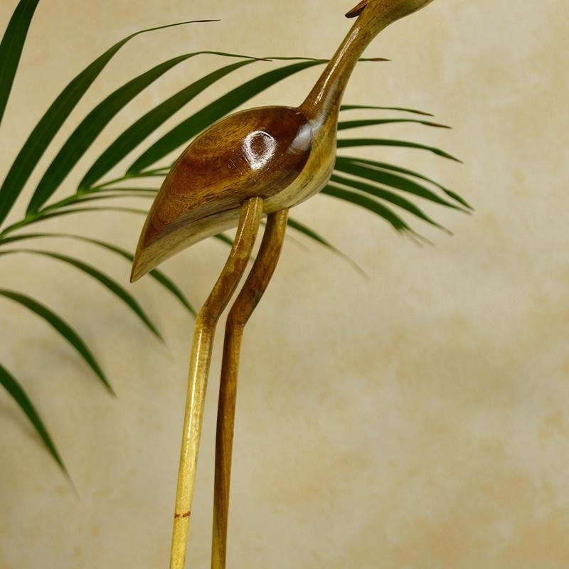 Sowpeace Hand-Carved Flamingo: Tropical Elegance on Your Tabletop