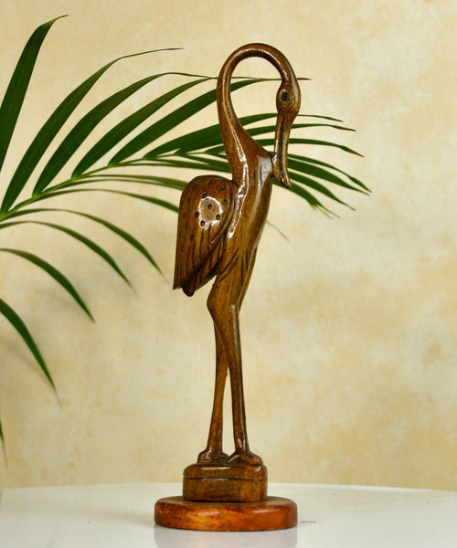 Sowpeace Hand-Carved Flamingo: Tropical Elegance on Your Tabletop