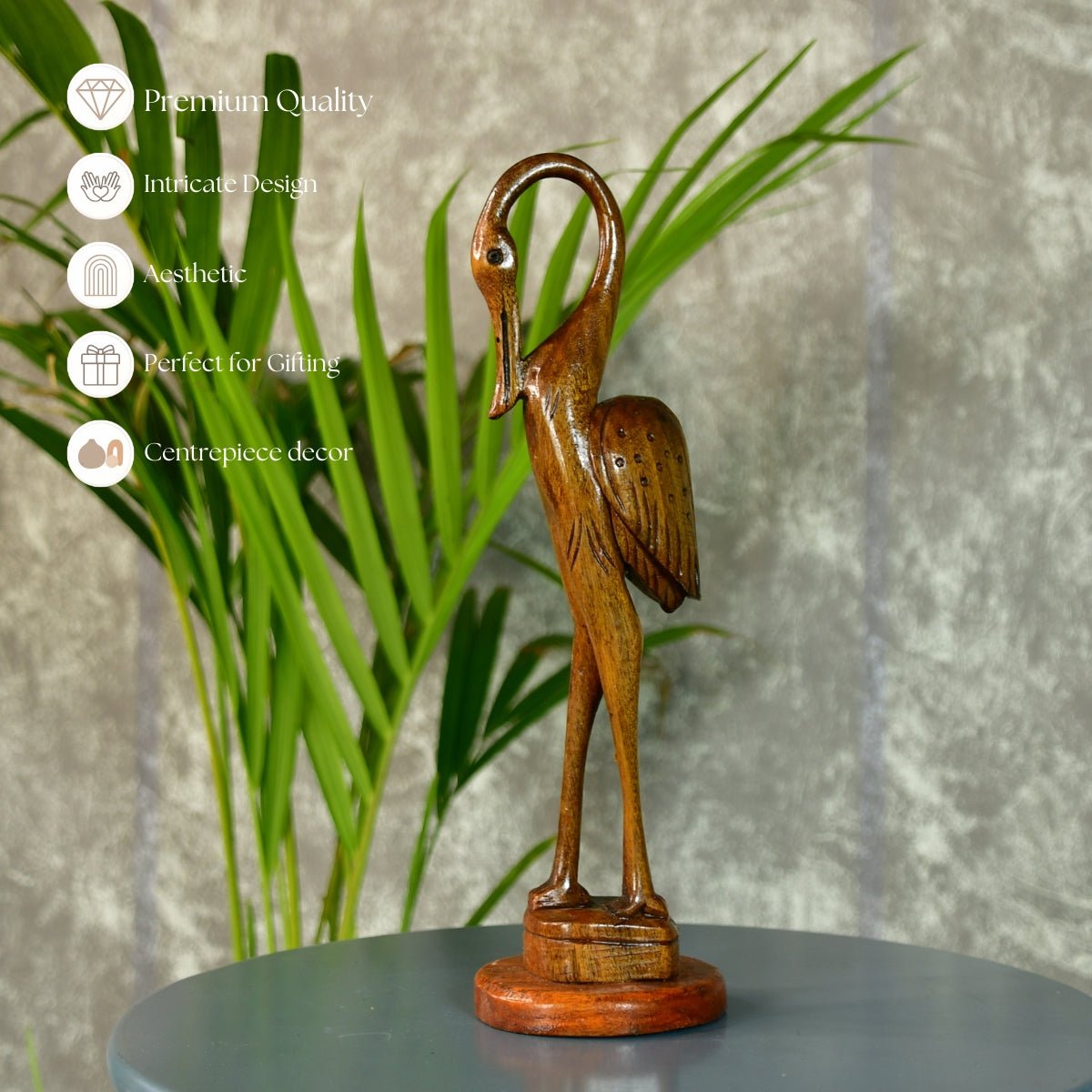 Sowpeace Hand - Carved Flamingo: Tropical Elegance on Your Tabletop - Tabletop - Sowpeace - Animal - New Arrivals