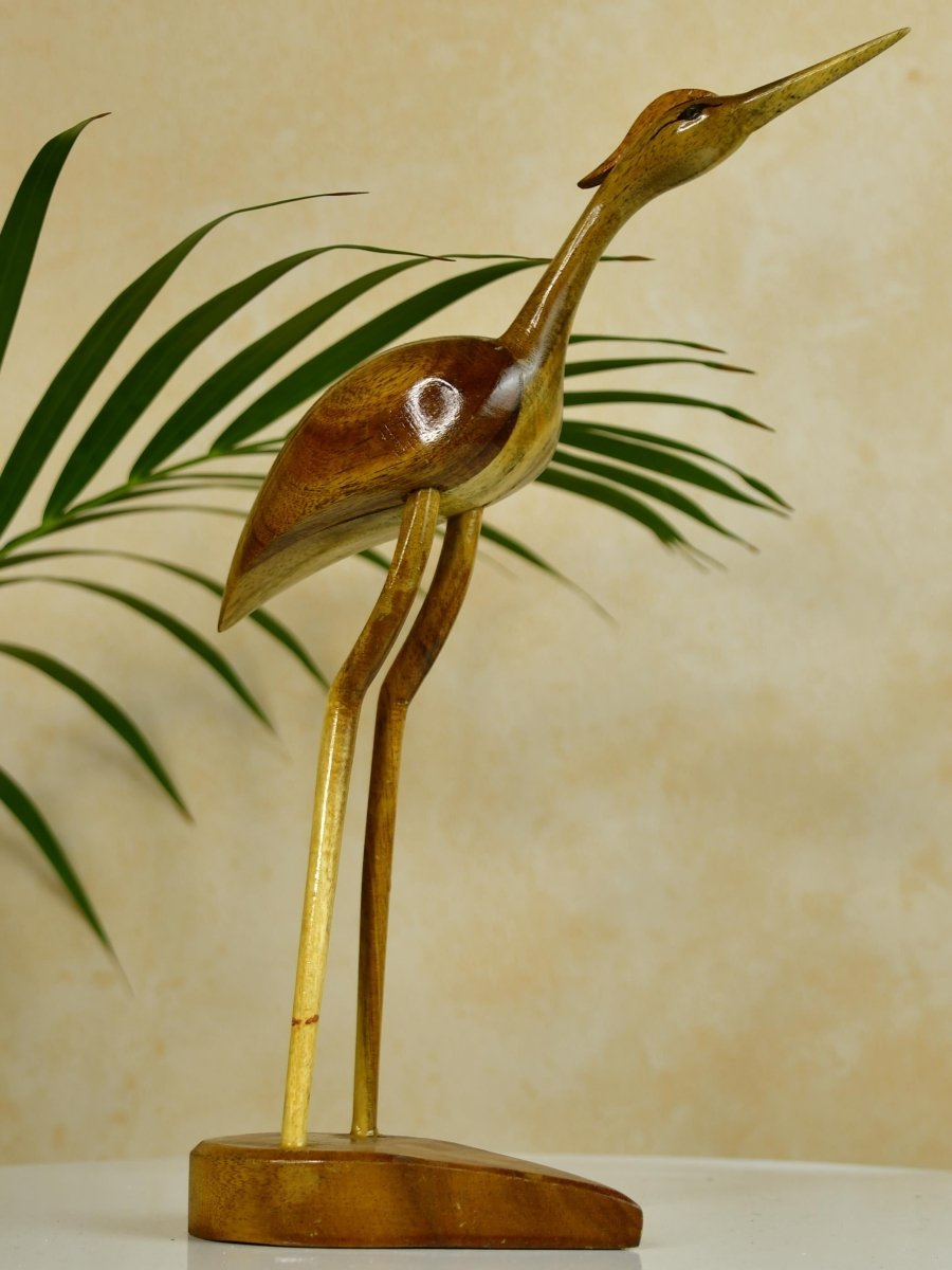 Sowpeace Hand-Carved Flamingo: Tropical Elegance on Your Tabletop