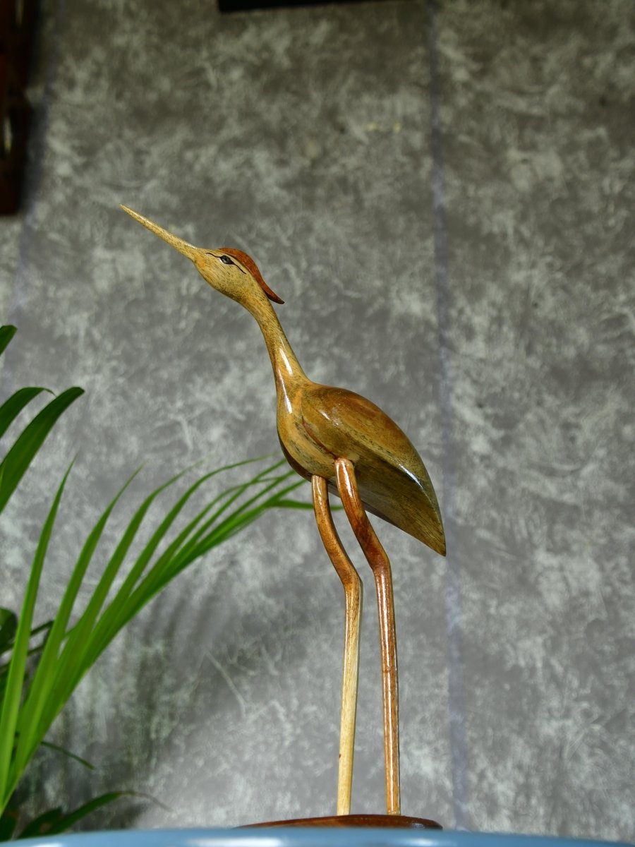 Sowpeace Hand-Carved Flamingo: Tropical Elegance on Your Tabletop